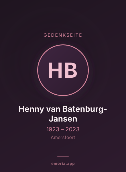 Gedenkportrait von Henny van Batenburg-Jansen