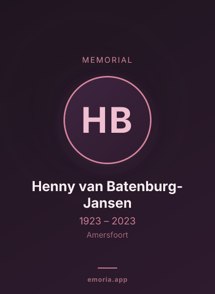 Memorial portrait of Henny van Batenburg-Jansen