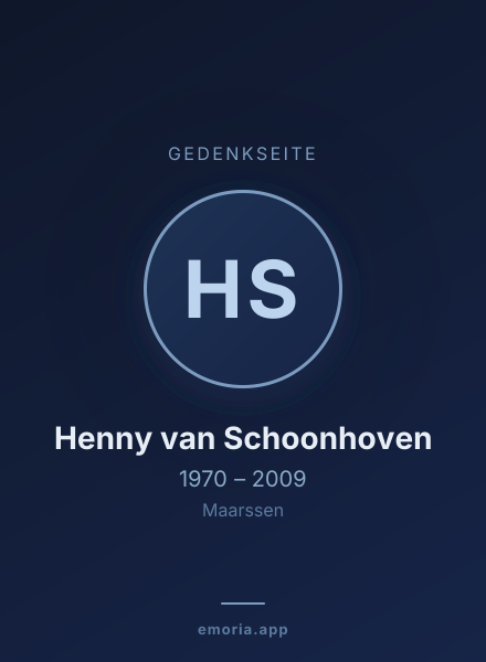 Gedenkportrait von Henny van Schoonhoven