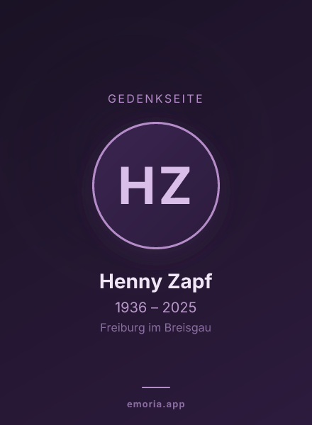 Gedenkportrait von Henny Zapf
