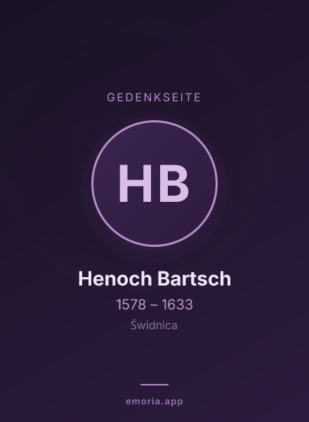 Gedenkportrait von Henoch Bartsch