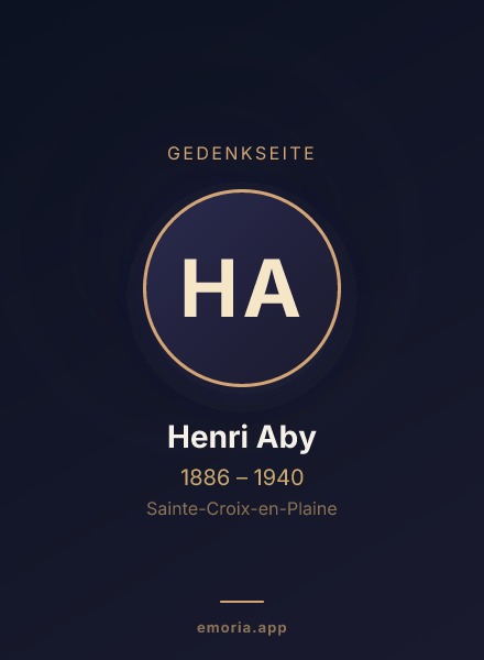 Gedenkportrait von Henri Aby