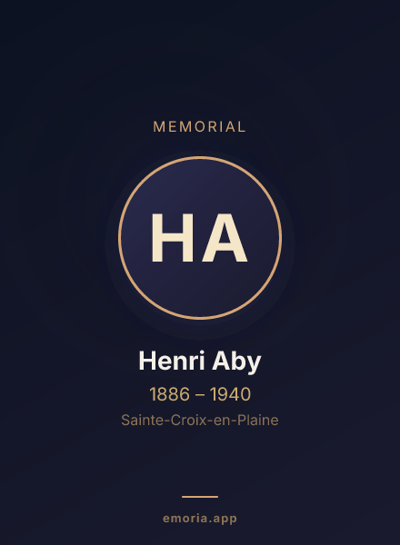 Memorial portrait of Henri Aby