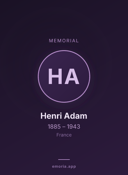 Memorial portrait of Henri Adam