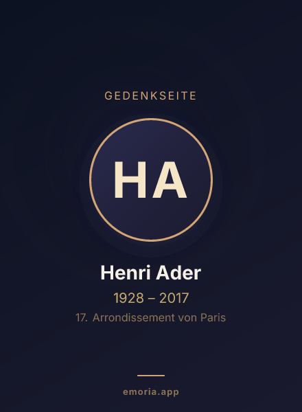 Gedenkportrait von Henri Ader