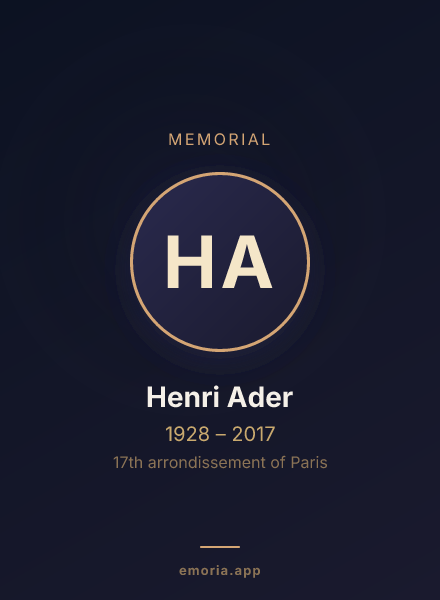 Memorial portrait of Henri Ader