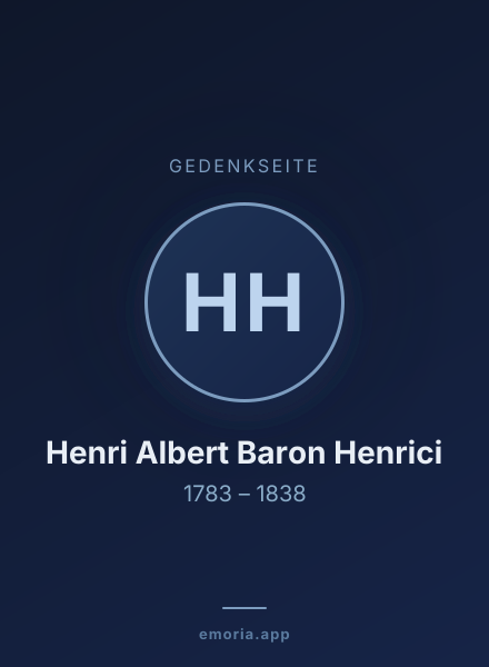 Gedenkportrait von Henri Albert Baron Henrici