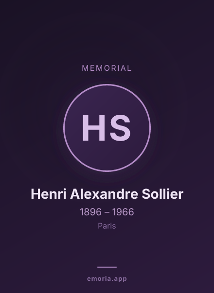 Memorial portrait of Henri Alexandre Sollier