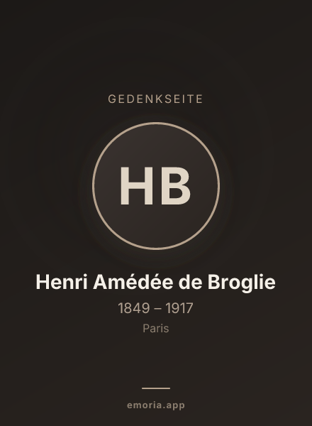 Gedenkportrait von Henri Amédée de Broglie