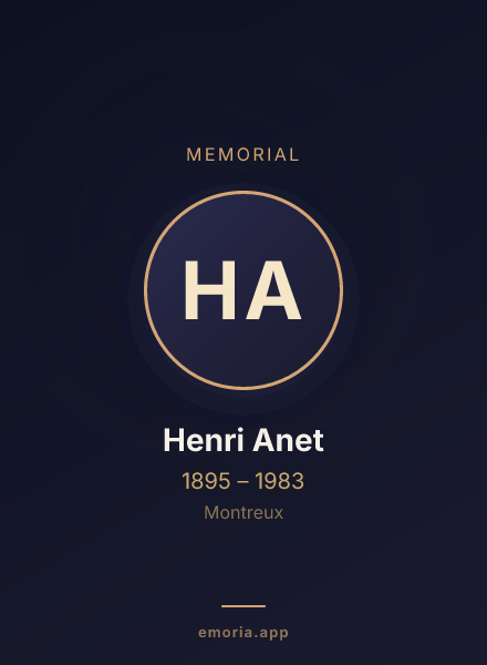 Memorial portrait of Henri Anet