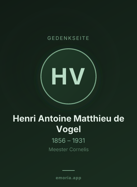 Gedenkportrait von Henri Antoine Matthieu de Vogel