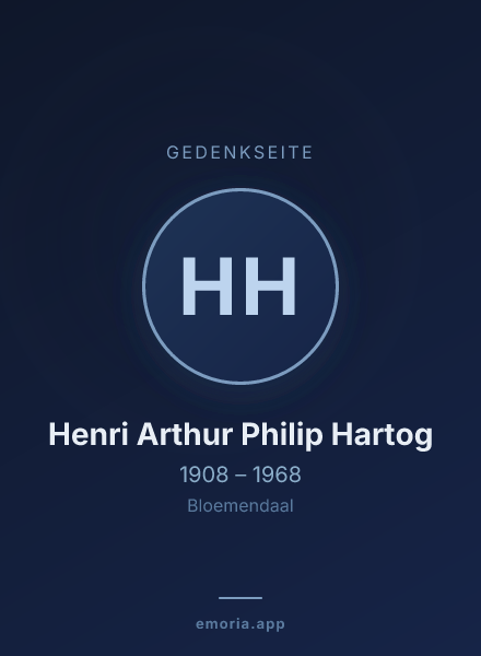 Gedenkportrait von Henri Arthur Philip Hartog