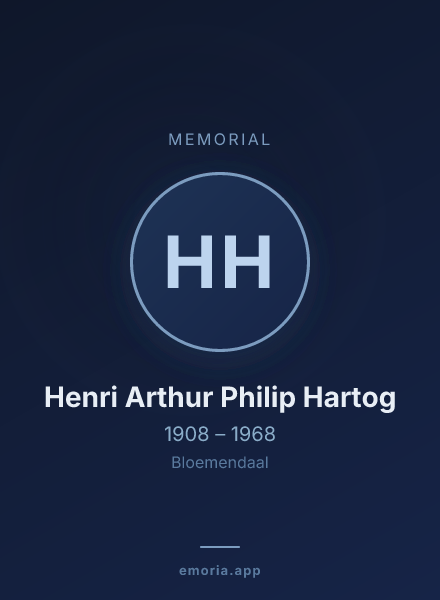 Memorial portrait of Henri Arthur Philip Hartog