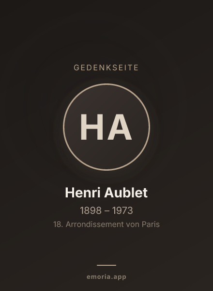 Gedenkportrait von Henri Aublet