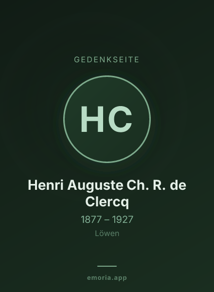 Gedenkportrait von Henri Auguste Ch. R. de Clercq