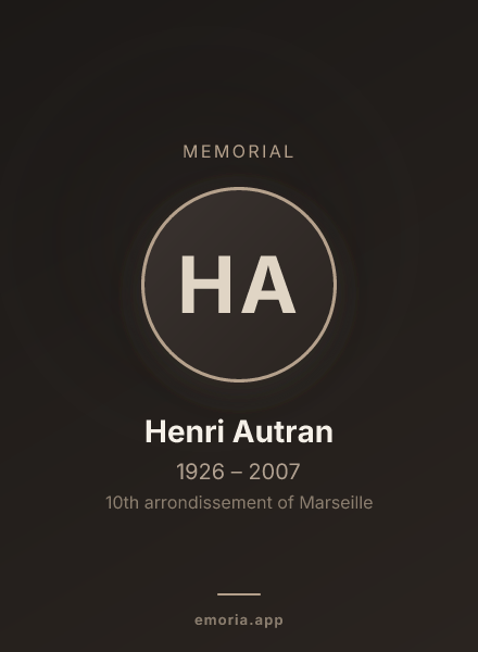 Memorial portrait of Henri Autran