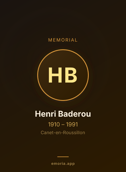Memorial portrait of Henri Baderou