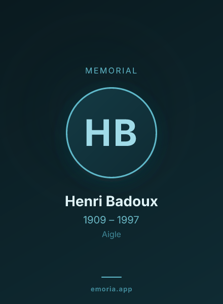 Memorial portrait of Henri Badoux