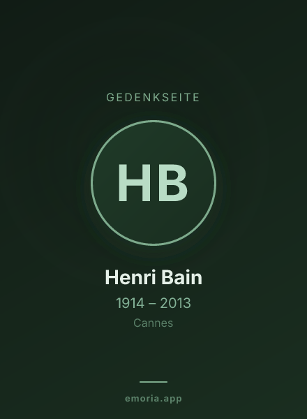 Gedenkportrait von Henri Bain