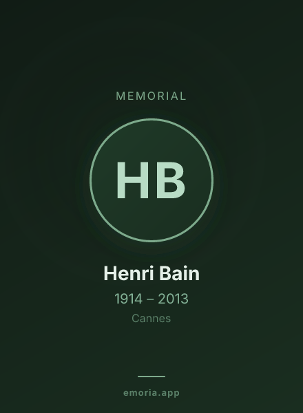Memorial portrait of Henri Bain