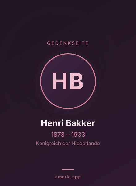 Gedenkportrait von Henri Bakker