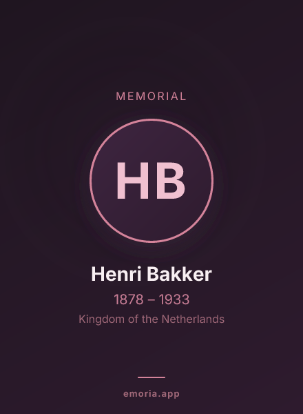 Memorial portrait of Henri Bakker