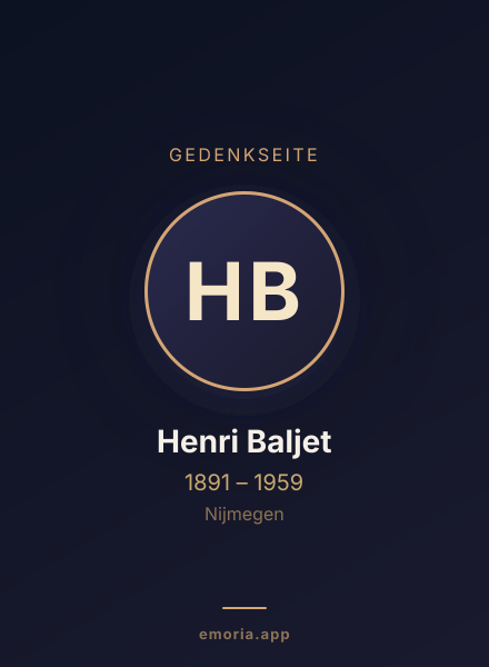 Gedenkportrait von Henri Baljet