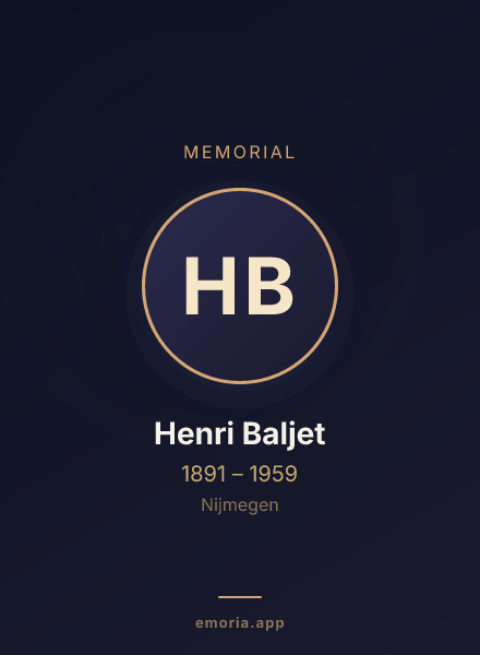 Memorial portrait of Henri Baljet