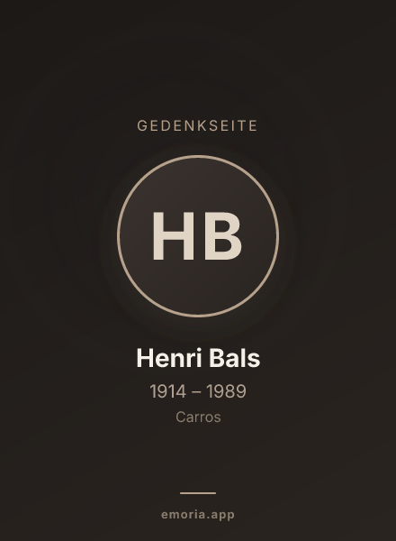 Gedenkportrait von Henri Bals