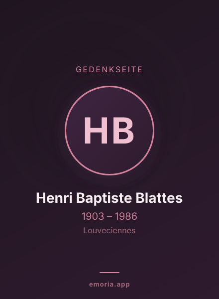 Gedenkportrait von Henri Baptiste Blattes