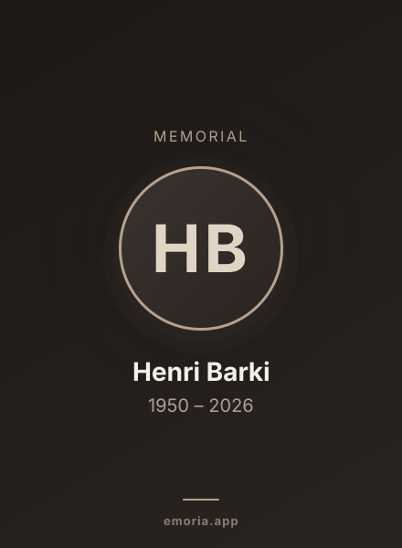 Memorial portrait of Henri Barki