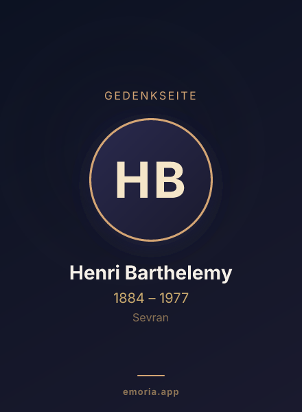 Gedenkportrait von Henri Barthelemy