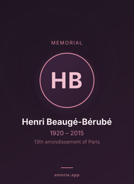 Memorial portrait of Henri Beaugé-Bérubé