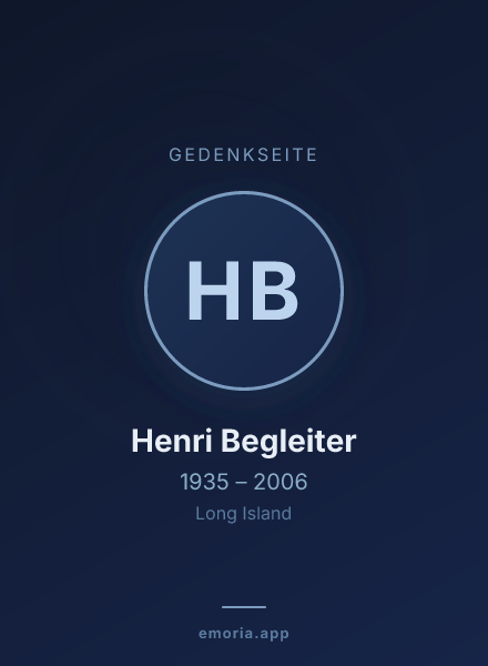Gedenkportrait von Henri Begleiter
