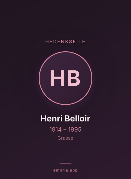 Gedenkportrait von Henri Belloir