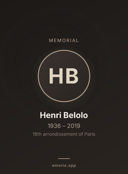 Memorial portrait of Henri Belolo