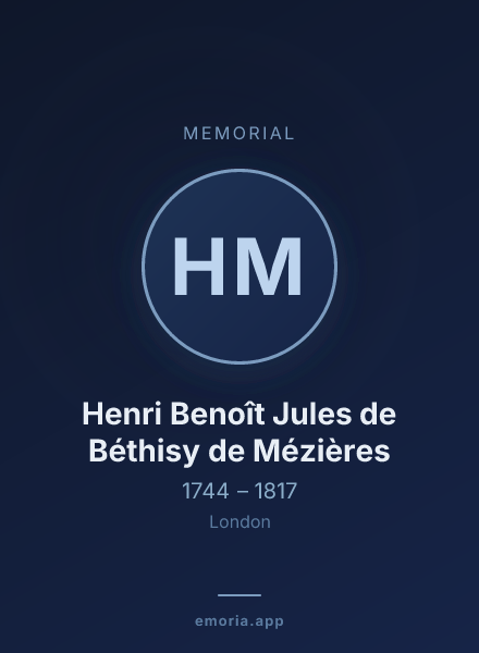 Memorial portrait of Henri Benoît Jules de Béthisy de Mézières