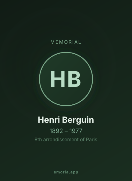 Memorial portrait of Henri Berguin
