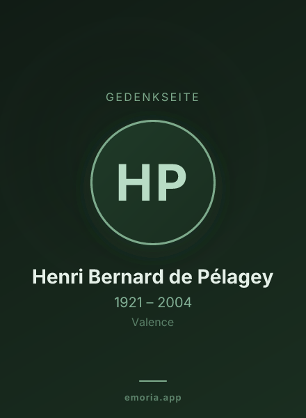 Gedenkportrait von Henri Bernard de Pélagey