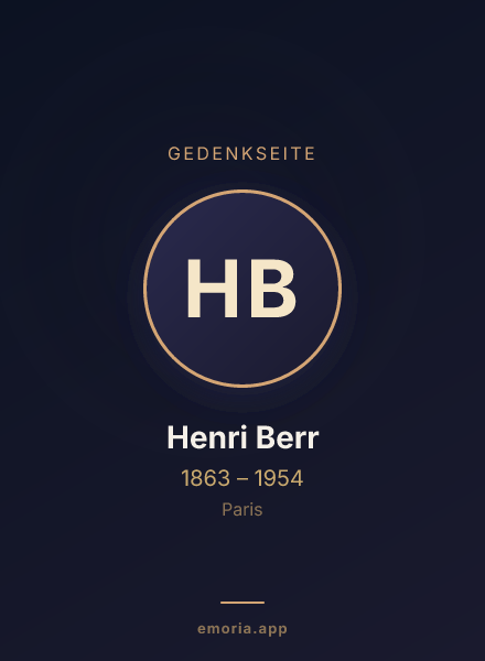 Gedenkportrait von Henri Berr