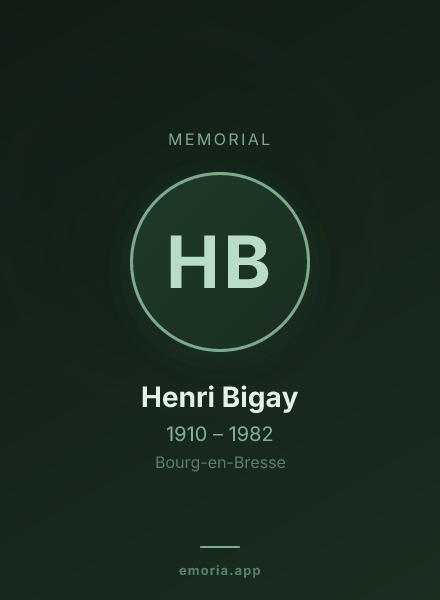 Memorial portrait of Henri Bigay