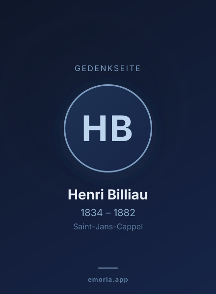Gedenkportrait von Henri Billiau