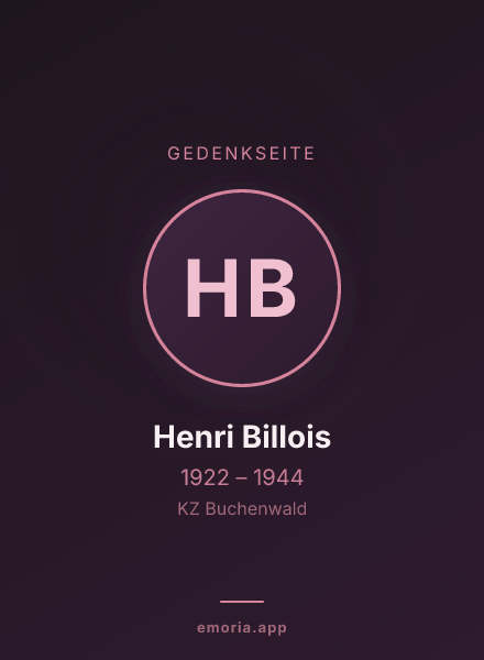Gedenkportrait von Henri Billois