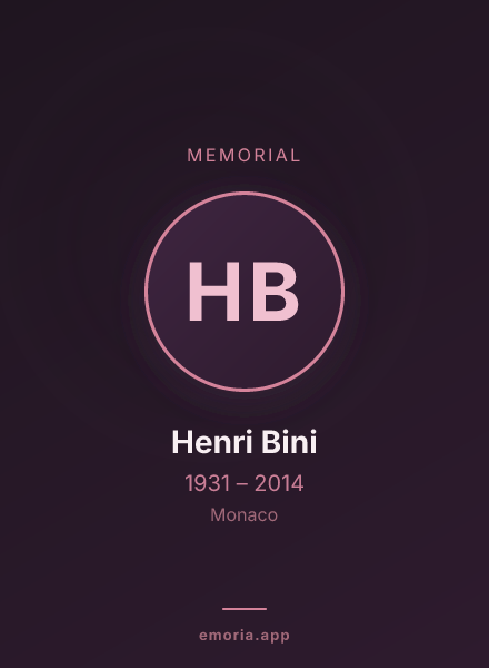 Memorial portrait of Henri Bini