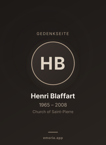Gedenkportrait von Henri Blaffart