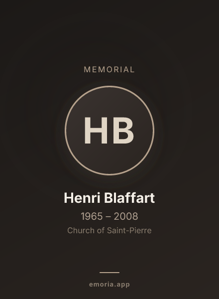 Memorial portrait of Henri Blaffart
