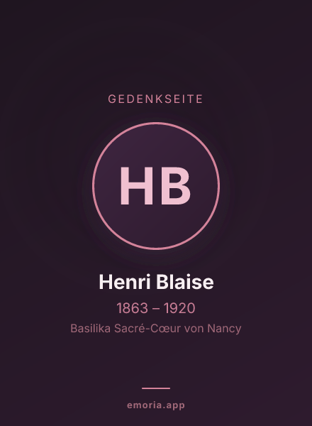 Gedenkportrait von Henri Blaise
