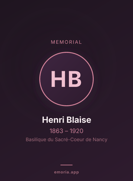 Memorial portrait of Henri Blaise