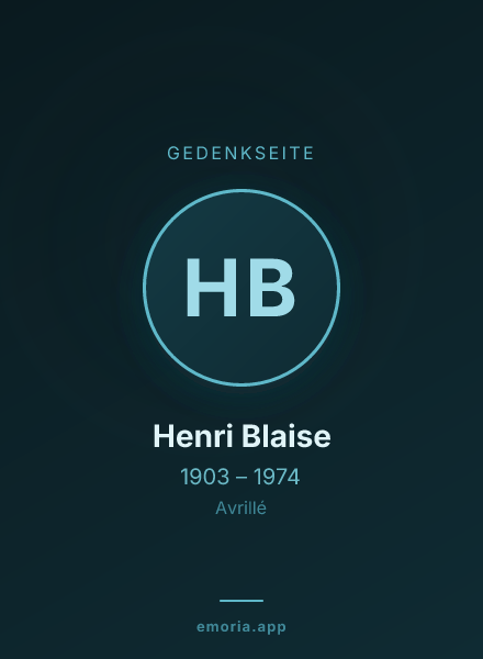 Gedenkportrait von Henri Blaise