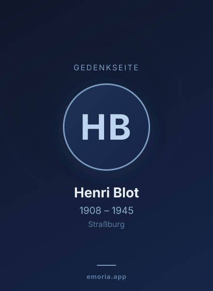 Gedenkportrait von Henri Blot